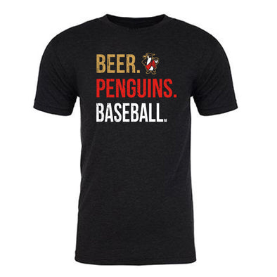 108 Stitches Beer Penguins Baseball T-Shirt