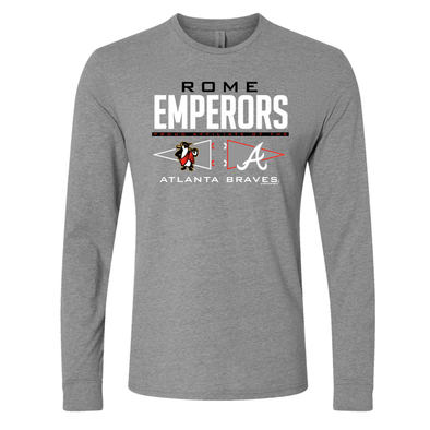 Rome Emperors Gray Atlanta Braves Affiliate Long Sleeve